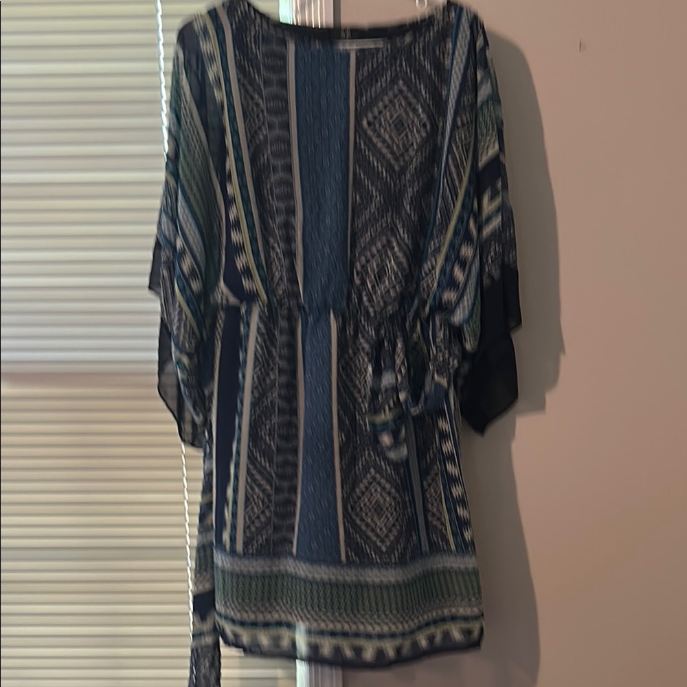 Elegant Blue Patterned Women's Top